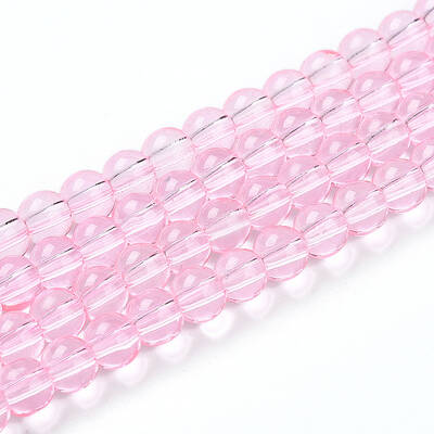 Baking Paint Transparent Glass Beads Strands