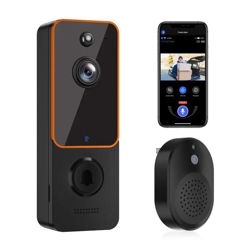 Video Doorbell Wireless, 1 Count WiFi Rechargeable Battery Powered Outdoor Camera, 1080P Home Security with AI Human Detectio...