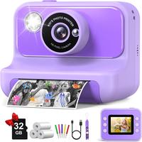 Kids Camera Instant Print, Christmas Birthday Gifts for Girls and Boys, 1080P HD Video Digital Kids Camera with 32G Card, Tod...