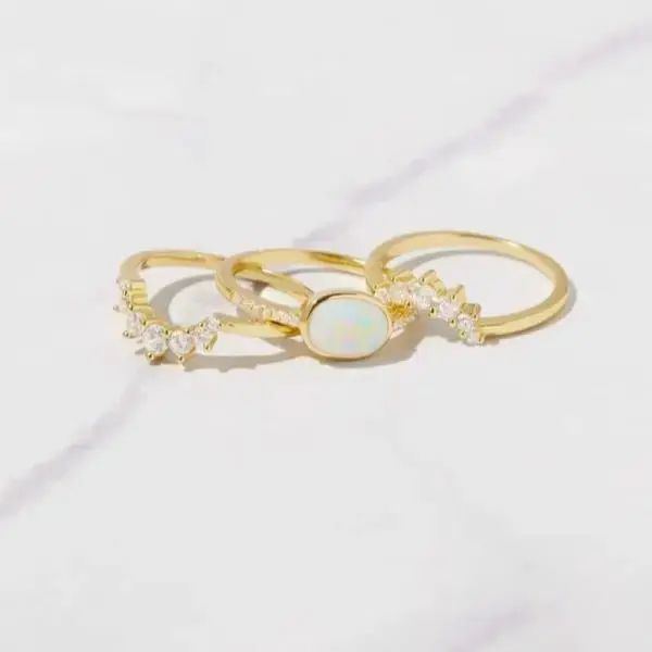 Dainty Opal Ring, Opal Stacking Ring, White Opal , Gold Opal Ring,  Sterling Silver Opal Ring, Delicate Opal Ring, Bridesmaid...