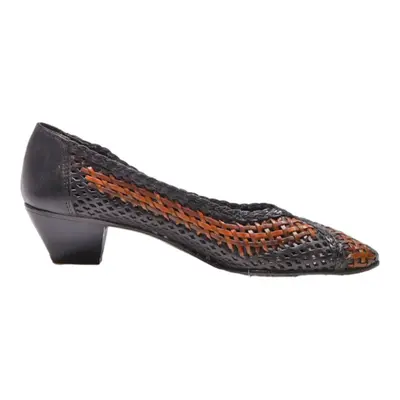 ZAMOA Pump Heels Black Leather Womens UK 6