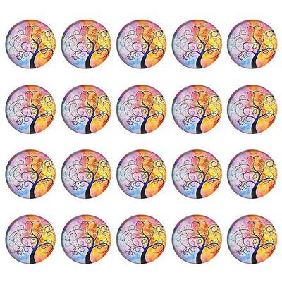 Half Round/Dome Tree Pattern Glass Flatback Cabochons for DIY Projects