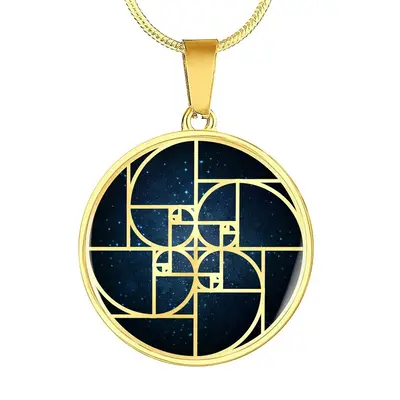 Gold Vermeil Sacred Geometry Necklace, Geek Jewelry, Teacher Gift, Golden Ratio Necklace, Geometric Necklace