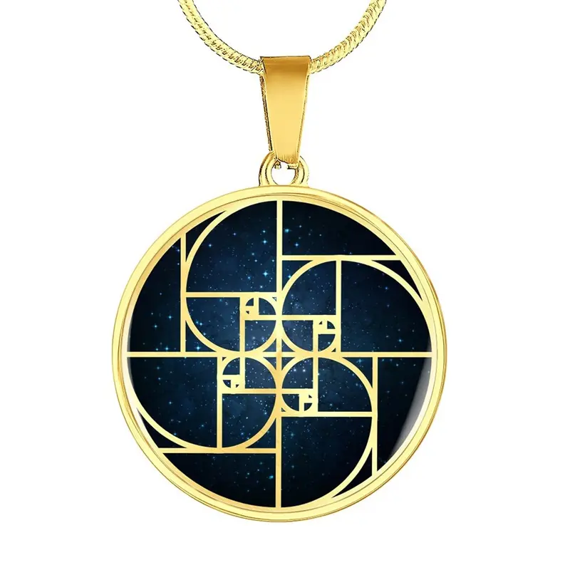Gold Vermeil Sacred Geometry Necklace, Geek Jewelry, Teacher Gift, Golden Ratio Necklace, Geometric Necklace