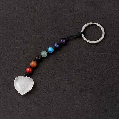 7 Chakra Gemstone Beads Keychain