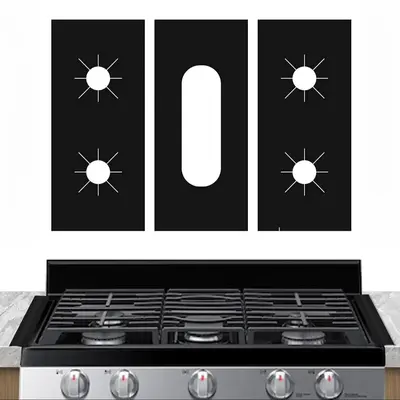 Stove Cover, 3 Counts/set Reusable Non-stick Washable Stove Guard, Heat Resistant Protector for Gas Stove Top, Kitchen Applia...
