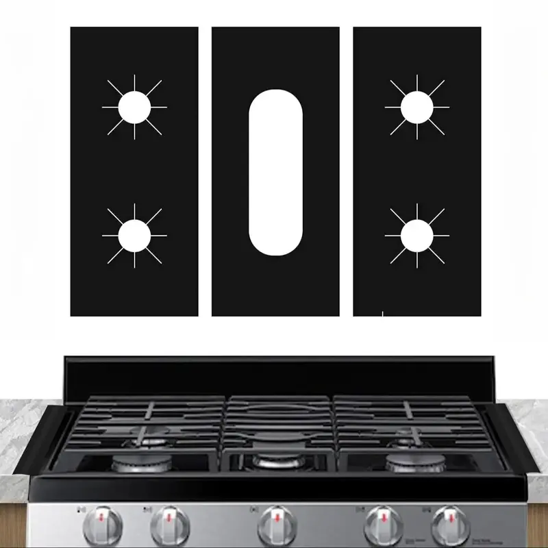 Stove Cover, 3 Counts/set Reusable Non-stick Washable Stove Guard, Heat Resistant Protector for Gas Stove Top, Kitchen Applia...