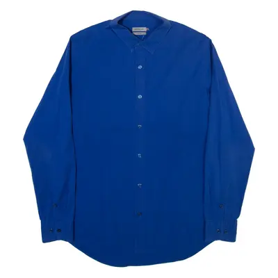 CALVIN KLEIN JEANS Mens Plain Shirt Blue Long Sleeve L
