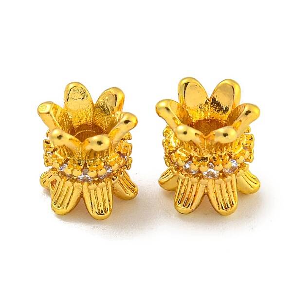 Brass Cubic Zirconia Beads