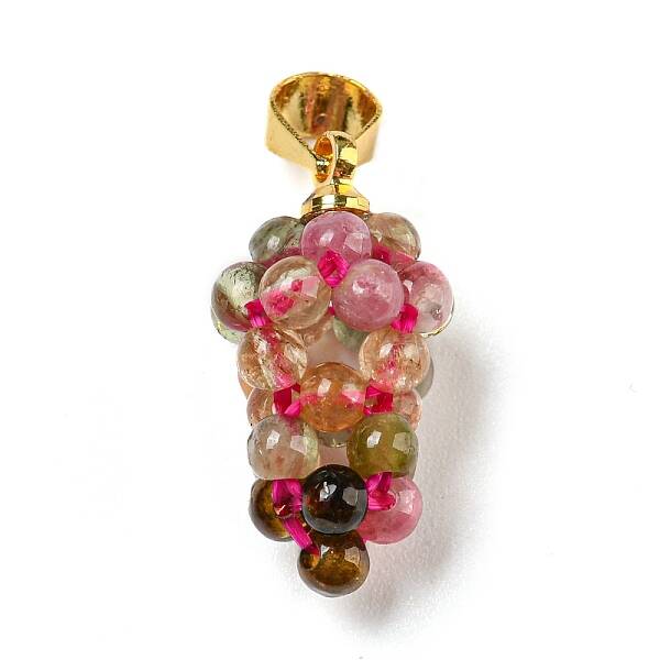 Natural Tourmaline Round Cluster Pendants