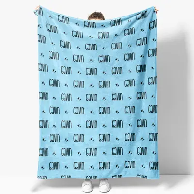 Slim Font Customized Name Blanket With Little Star - Aperturee