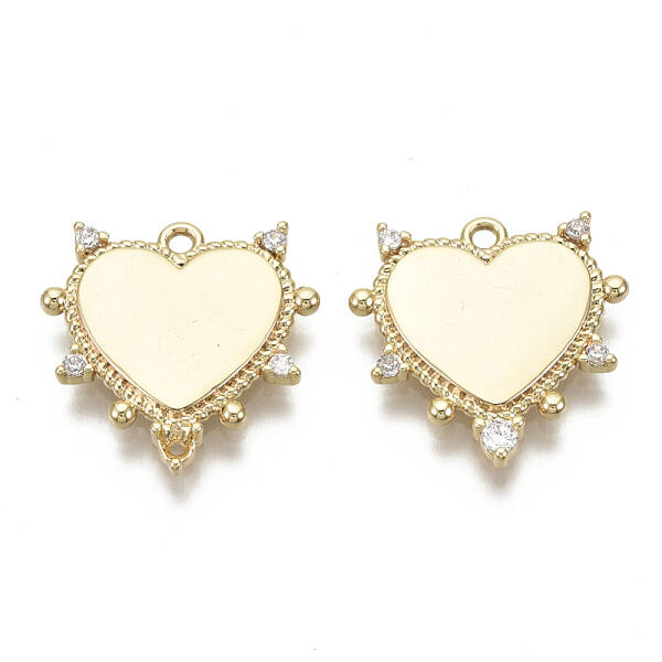 Brass Micro Pave Clear Cubic Zirconia Pendants