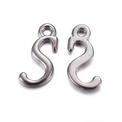 Gunmetal Plated Alloy Letter Pendants