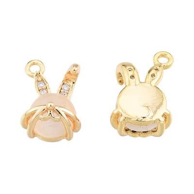 Brass Micro Pave Clear Cubic Zirconia Charms