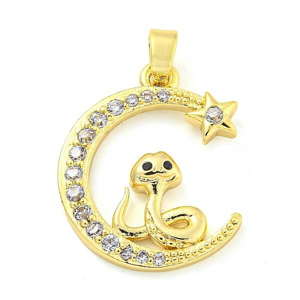 Brass Micro Pave Clear Cubic Zirconia Pendant