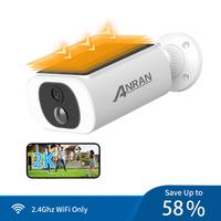 ANRAN 2K Solar Camera Outdoor,100% Wireless Home Security Camera,Support 2.4G WiFi,Color Night Vision,2 Way Audio,PIR Motion ...