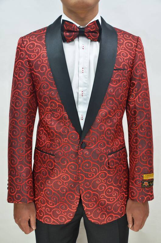 Paisley-300 Red/Black - Mens Wholesale Blazers