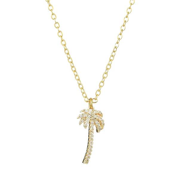 Brass Cubic Zirconia Charms Necklace for Women