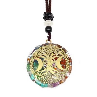 Orgonite Chakra Natural & Synthetic Mixed Stone Pendant Necklaces