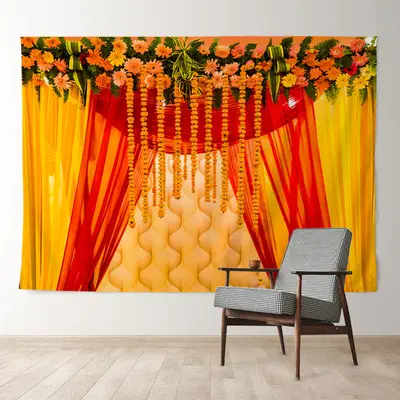 Aperturee Floral Fiesta Celebration Happy New Year Backdrop