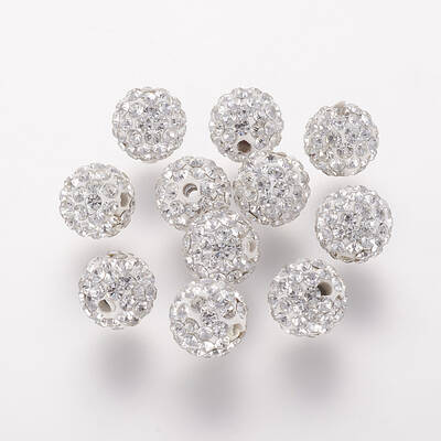 Polymer Clay Rhinestone Beads