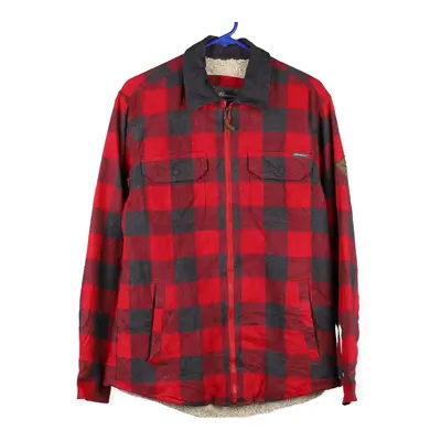 Eddie Bauer Collared Overshirt - Small Red Cotton