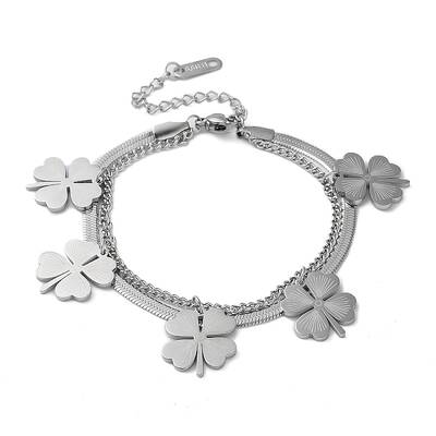 Non-Tarnish 304 Stainless SteelDouble-Layer Multi-strand Bracelet