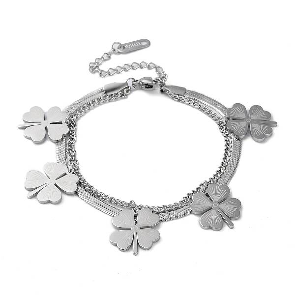 Non-Tarnish 304 Stainless SteelDouble-Layer Multi-strand Bracelet