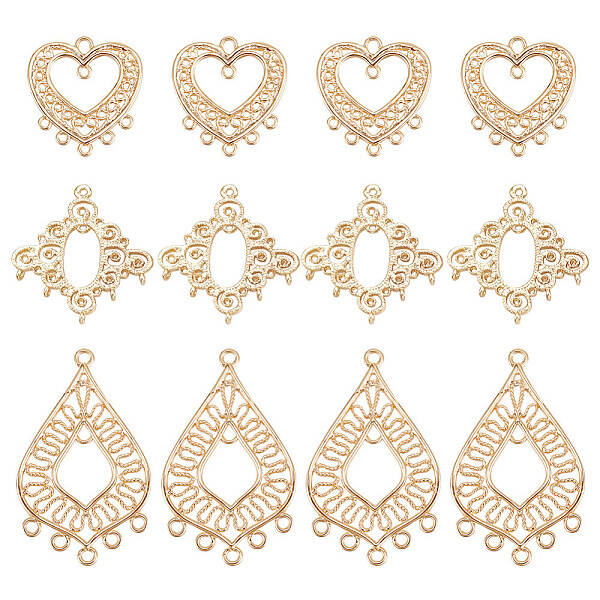 12Pcs 3 Style Brass Chandelier Components