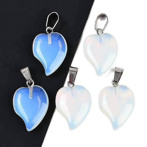 Opalite Heart Pendants