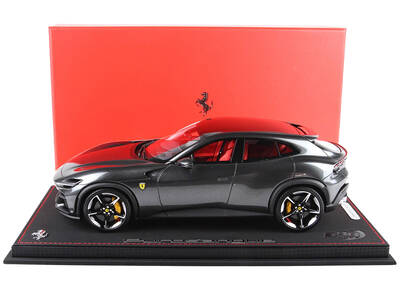 Ferrari Purosangue Grigio Silverstone Gray Metallic with DISPLAY CASE Limited Edition to 100 pieces Worldwide 1/18 Model Car ...