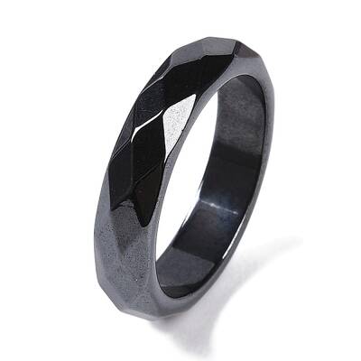 Magnetic Synthetic Hematite Finger Ring for Men Women
