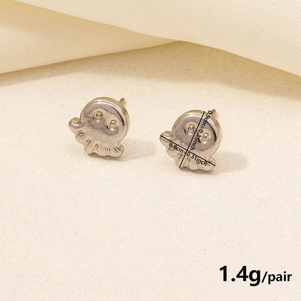 Non-Tarnish Vintage Stainless Steel Octopus Studs Earrings for Women