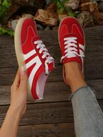 Women's Fashionable Colorblock Lace Up Low Top Sneakers, Casual Comfortable Sports Shoes for Daily Wear, Female All-match Rou...