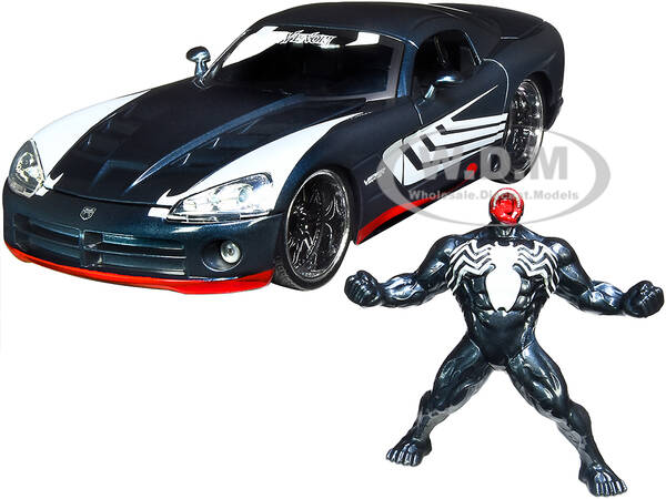 2008 Dodge Viper SRT10 Dark Gray with Venom Diecast Figurine \