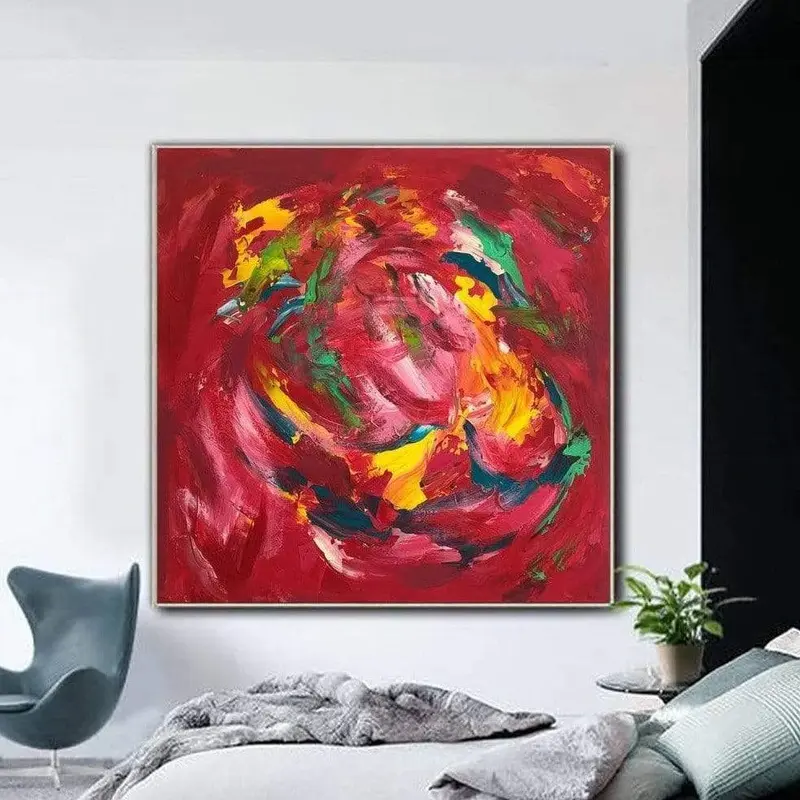 Large Original Abstract Red Paintings On Canvas Modern Fine Art Contemporary Wall Art Unique Texture Wall Decor | SHADES OF R...