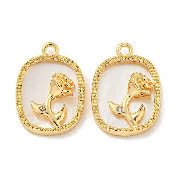 Rack Plating Brass Micro Pave Clear Cubic Zirconia Pendants