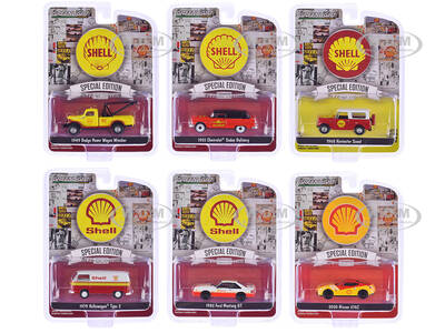 Shell Oil Special Edition Series 2 Set of 6 pieces 1/64 Diecast Model Cars by Greenlight