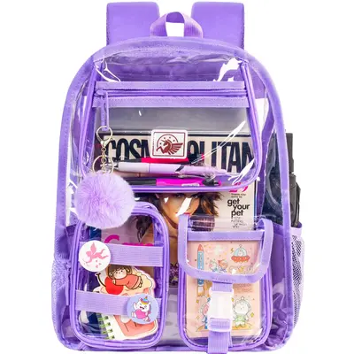 Clear Backpack, Heavy Duty Transparent Bookbag for Women and Men