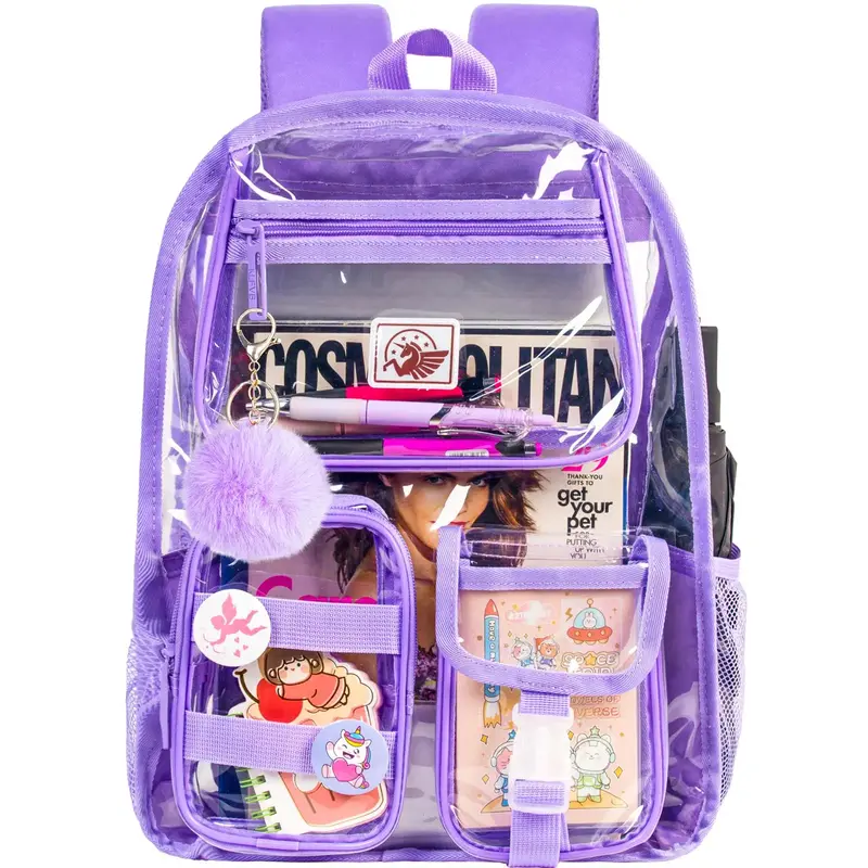 Clear Backpack, Heavy Duty Transparent Bookbag for Women and Men