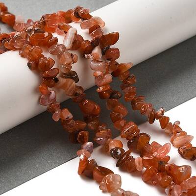 Natural South Red Agate Chips Bead Strands