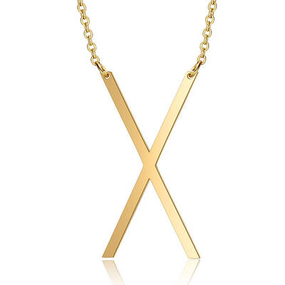 201 Stainless Steel Initial Pendants Necklaces