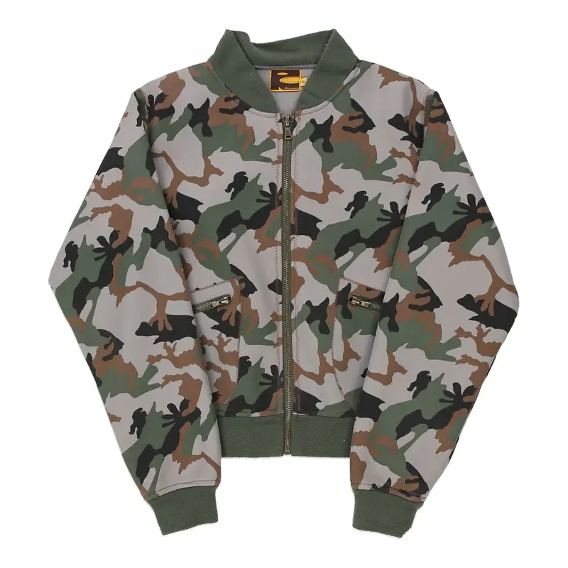 Roberto C Camo Bomber Jacket - XL Green Polyester