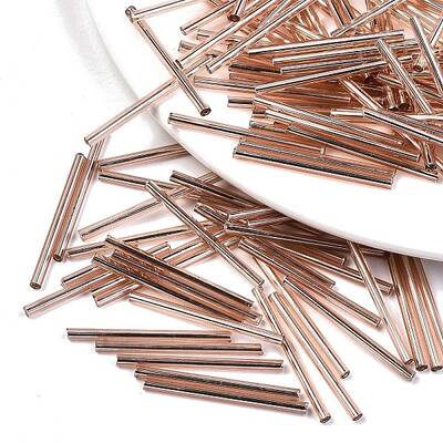 Electroplate Glass Bugle Beads