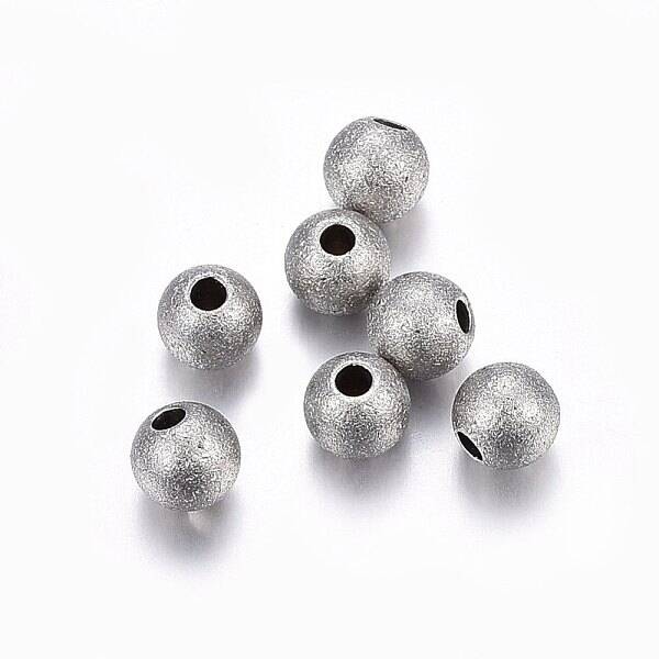 Tarnish Resistant 304 Stainless Steel Textured Beads