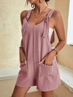 2025 Women's Summer Casual Fashion Suspender Shorts Jumpsuit Overalls Women