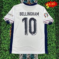 Euro 2024 Team England Home White Jersey No. 10 Bellingham Short Sleeve Soccer Jerseys