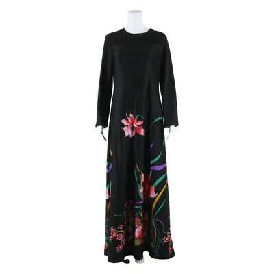 Womens Maxi Dress Black Floral Long Sleeve Long L