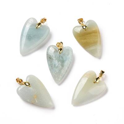 Natural Flower Amazonite Pendants