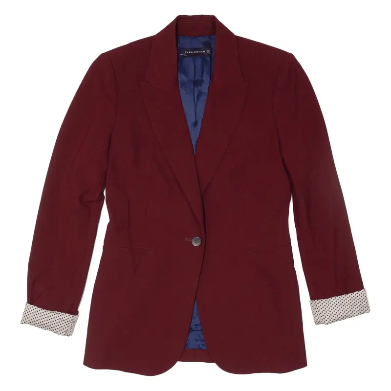 ZARA Blazer Jacket Maroon Womens S